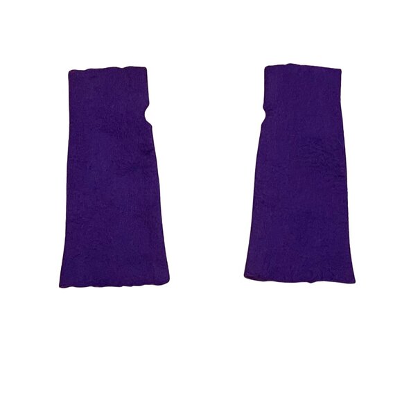 NEW Kyrgyz Felted Wool Scarf and Fingerless Gloves Set, Purple with Pink Accents - Picture 7 of 7